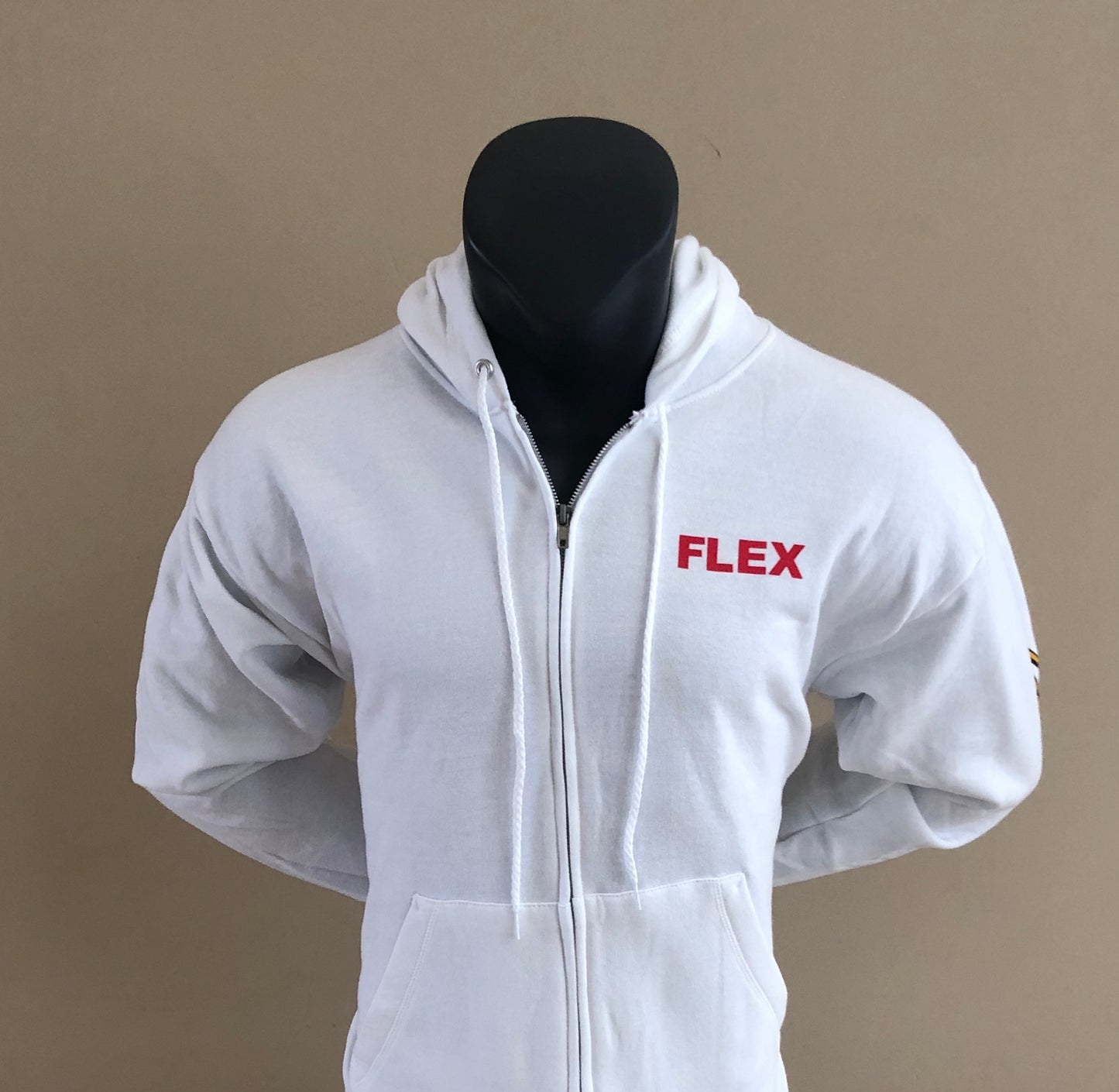 Biceps Curl Patriot Hoodie in White