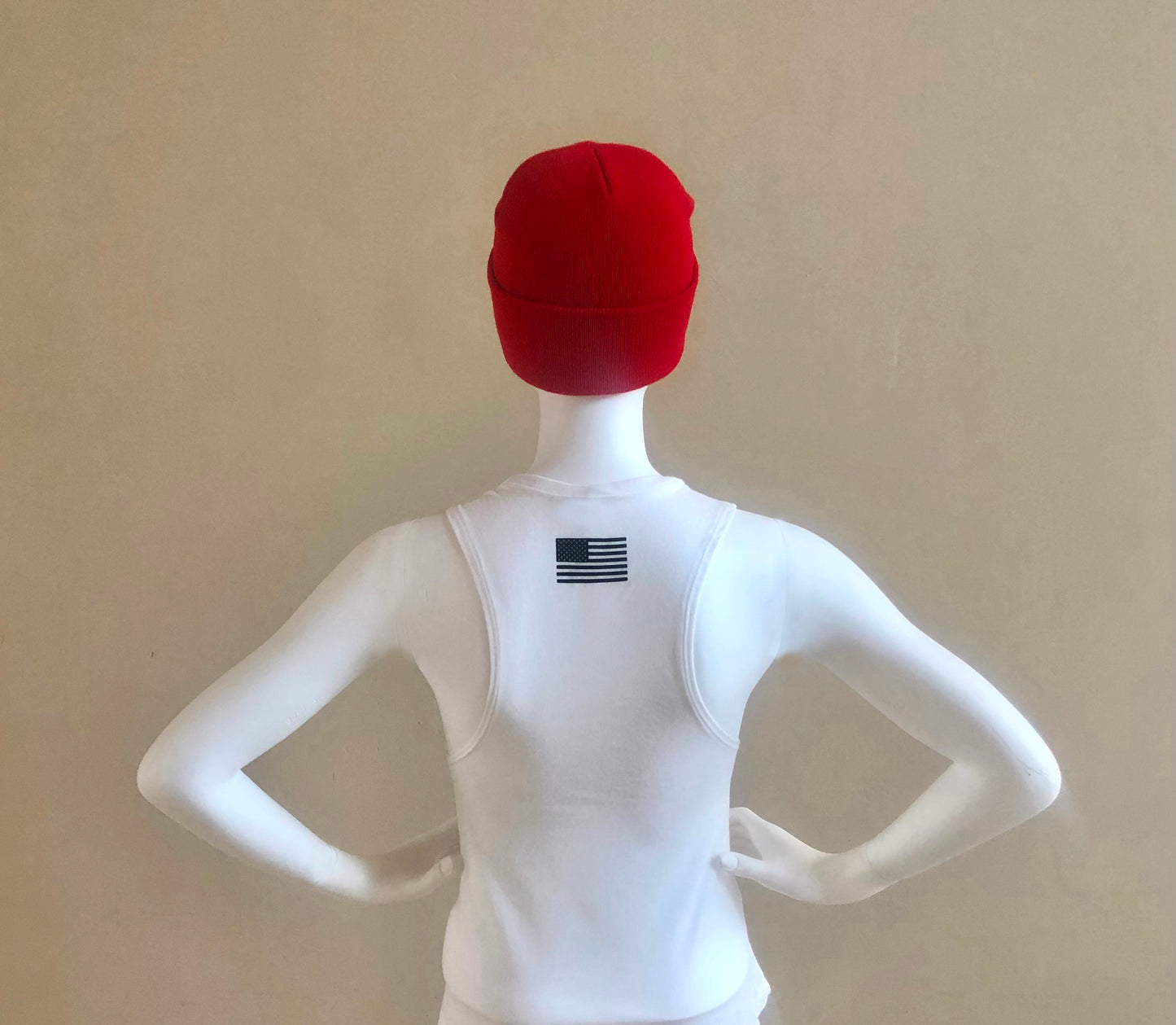 Womens Vintage Biceps Curl White Tank