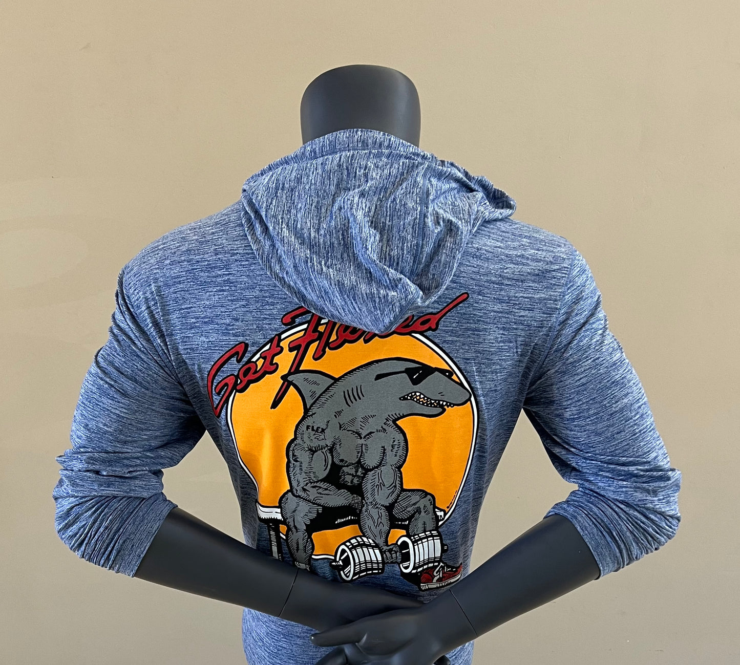 Vintage Curl Soft Style Heather Blue Hoodie