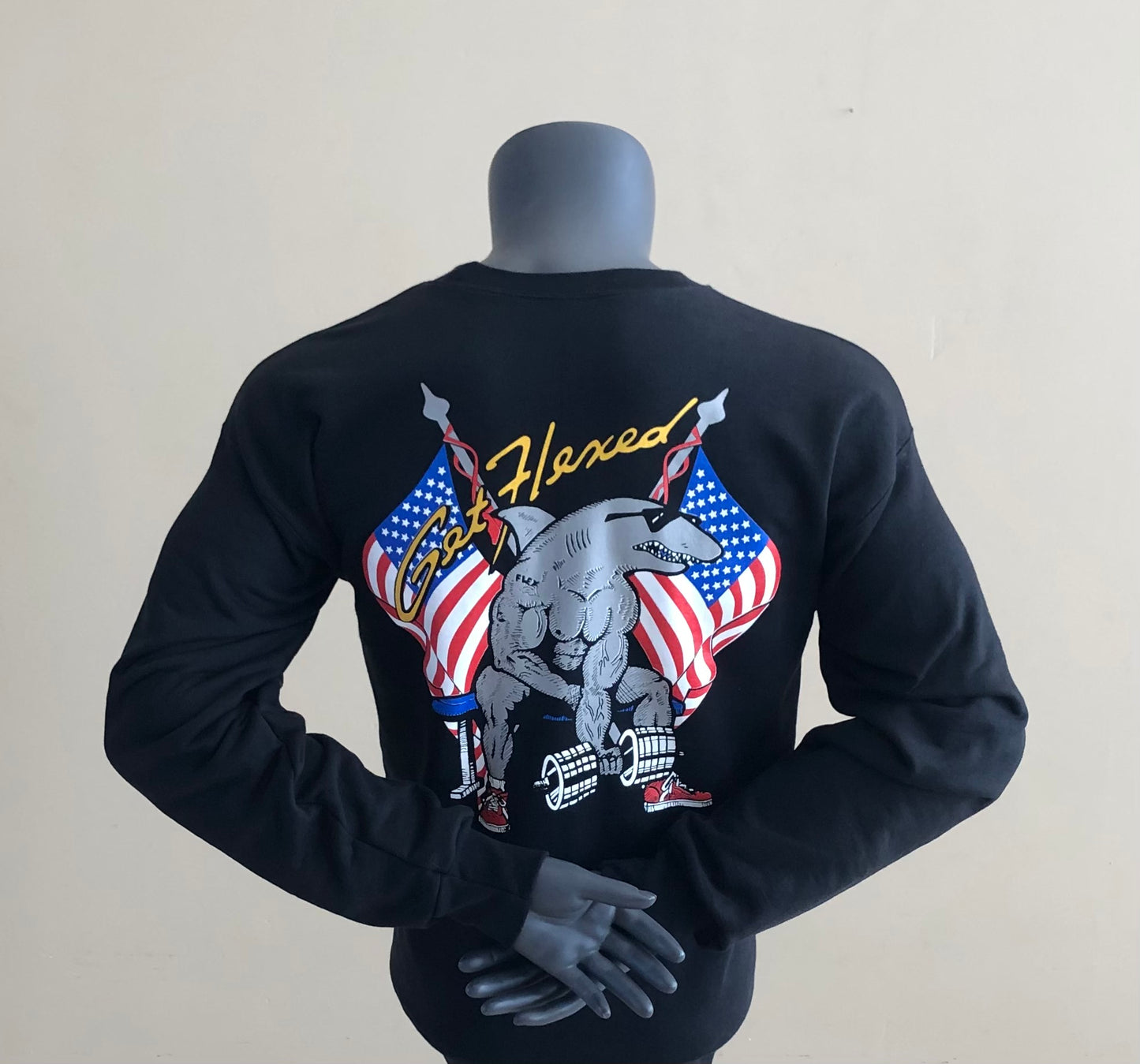 Vintage Curl Patriot Black Sweat Shirt