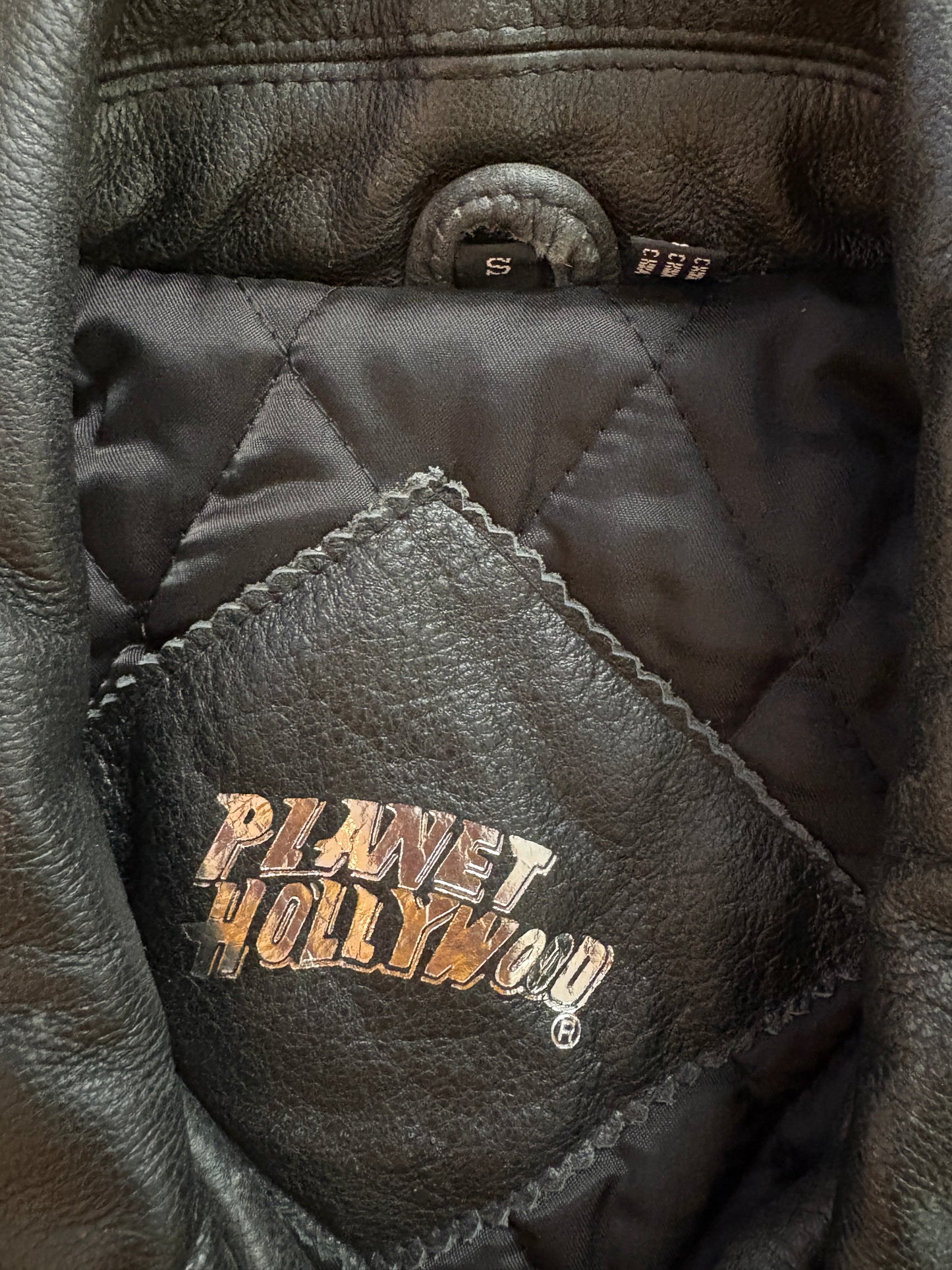 Vintage Planet Hollywood Honolulu Genuine Leather Zip Up Jacket Men’s Size S