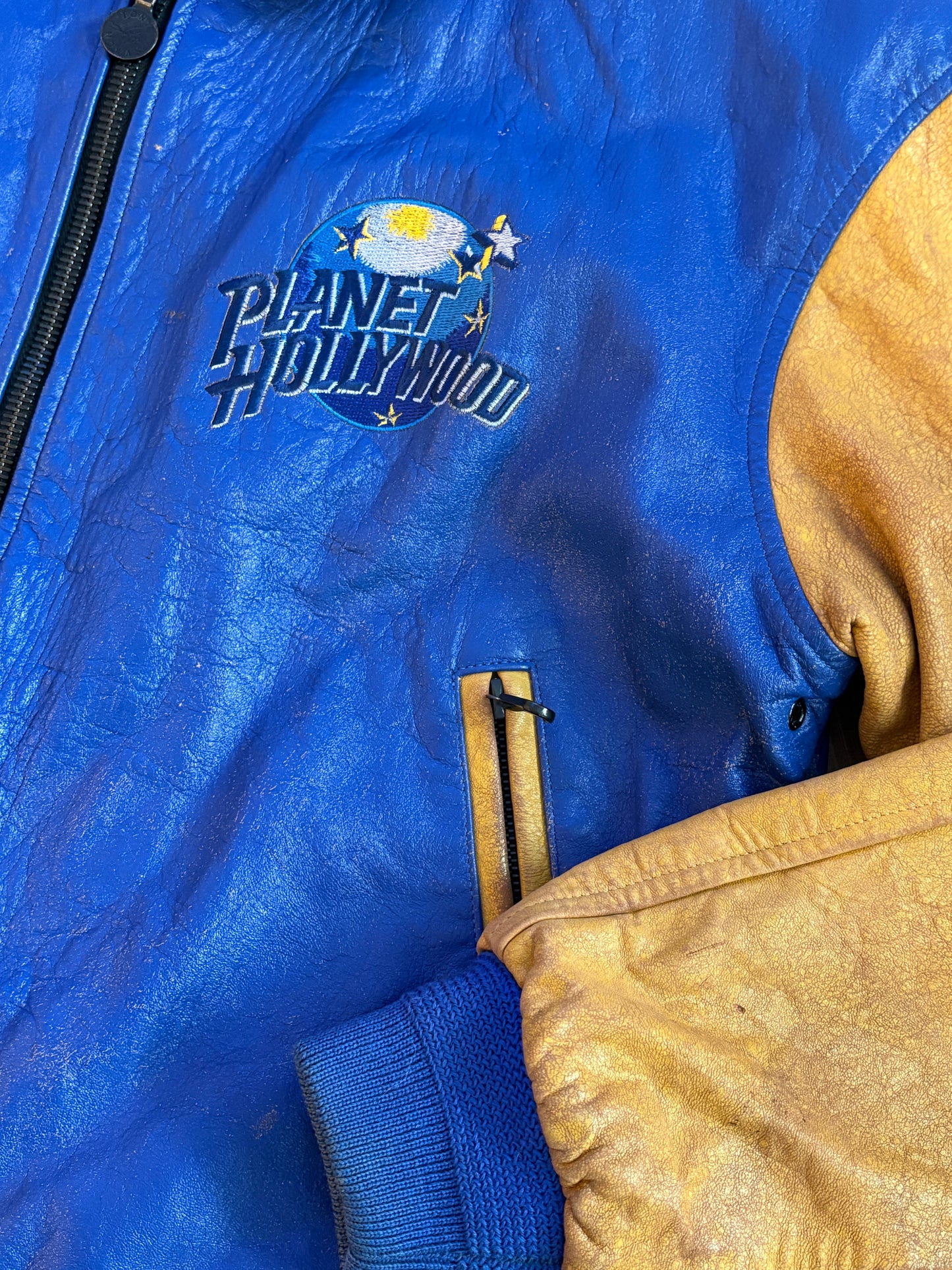 Tony Nowak Custom Planet Hollywood Genuine Leather Varsity Bomber Jacket