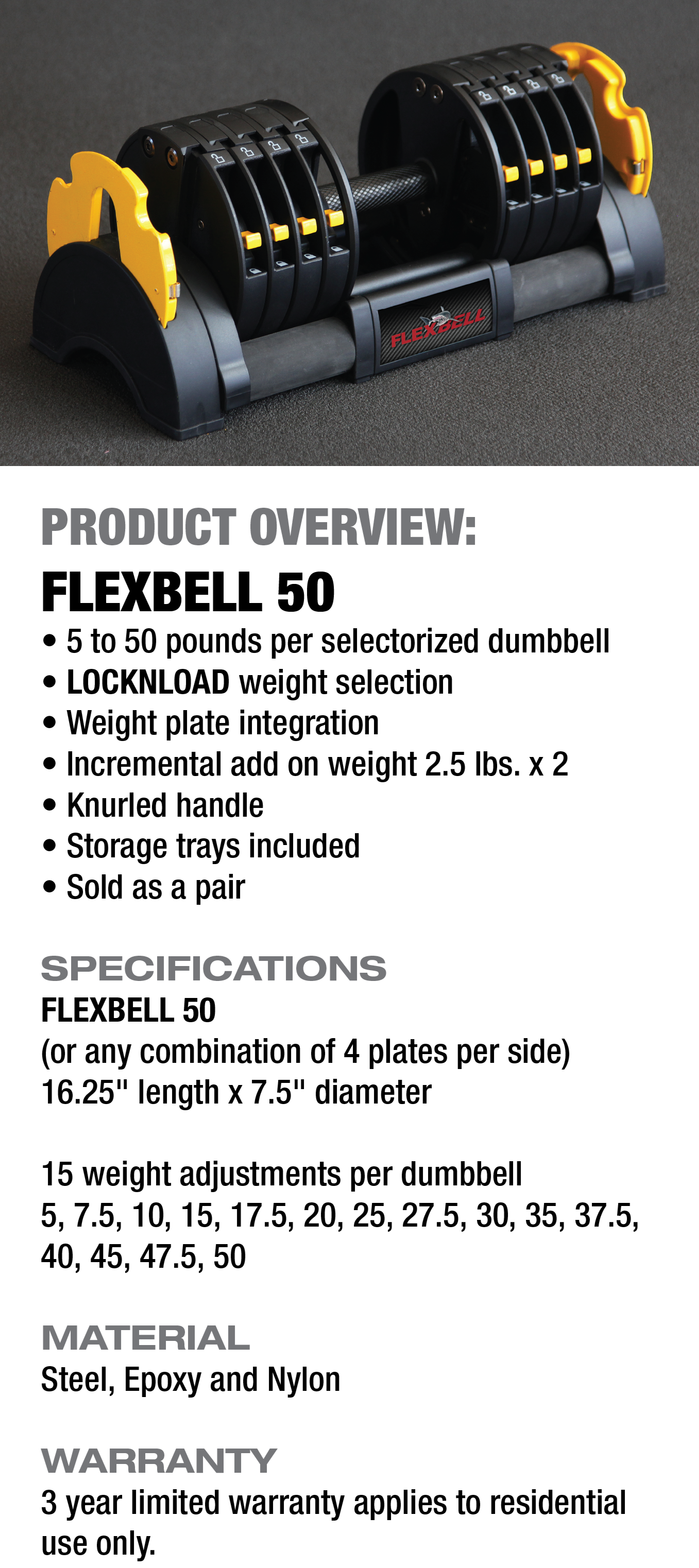 FLEXBELL Selectorized Dumbbell