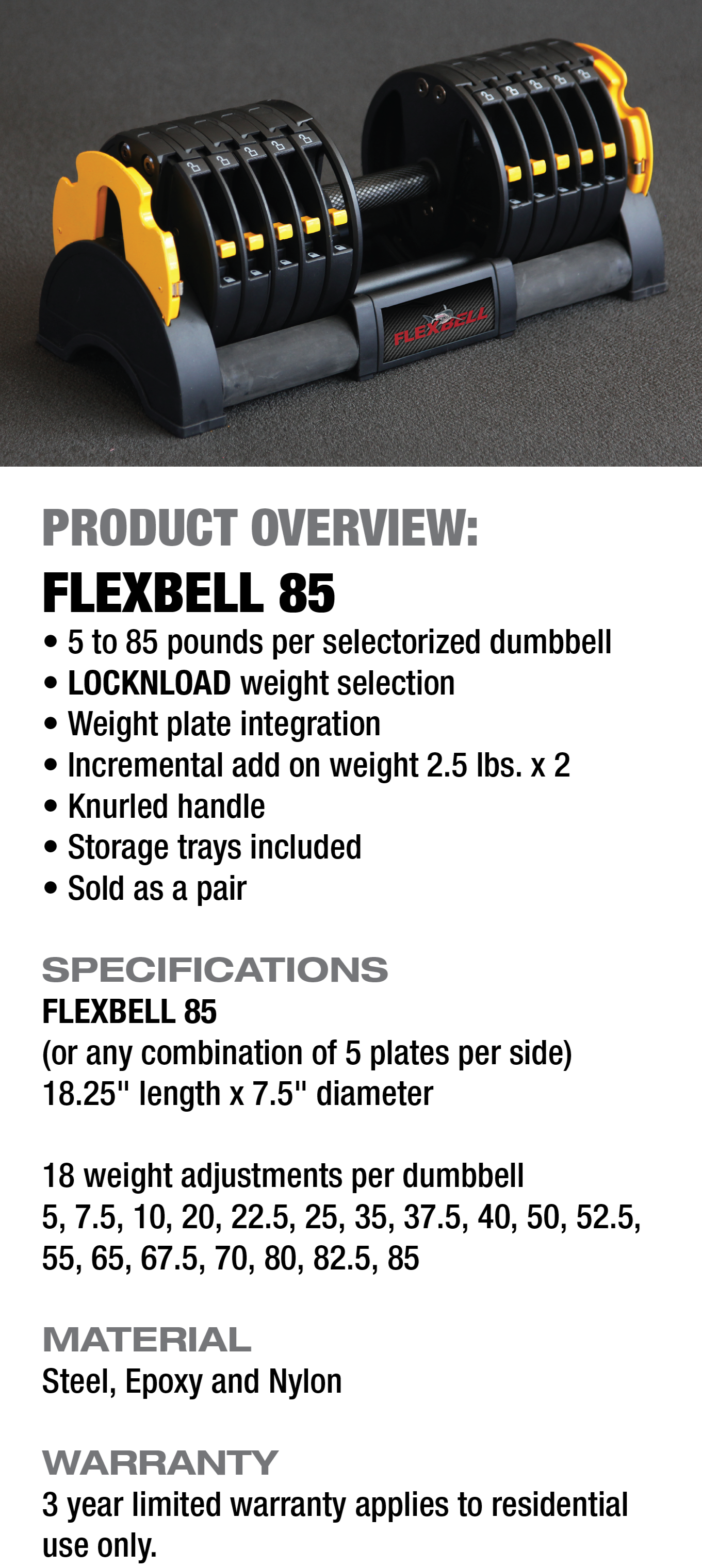 FLEXBELL Selectorized Dumbbell