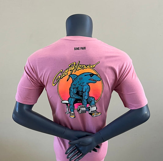 Vintage Biceps Curl Special Ed. Blue Shark Tee in Rose
