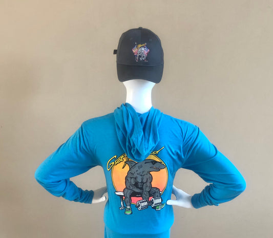 Women’s Vintage Biceps Curl Soft Style Teal Hoodie