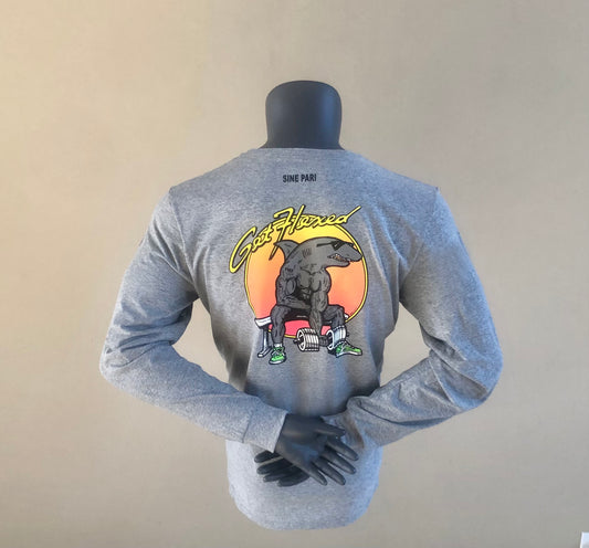 Vintage Biceps Curl Long Sleeve Gray Tee