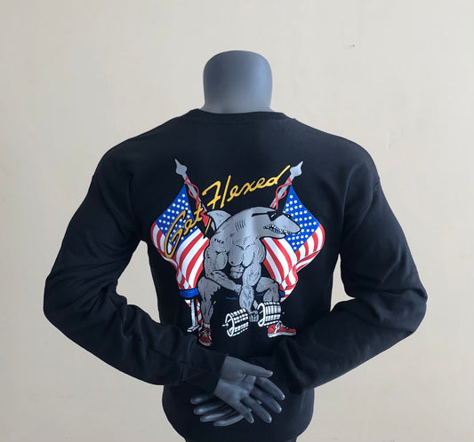 Vintage Curl Patriot Black Sweat Shirt