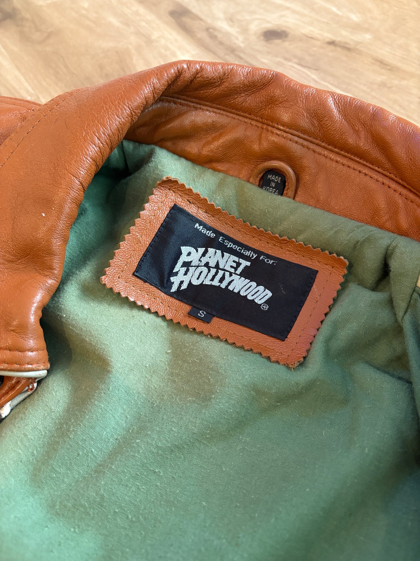 Vintage 1990 Planet Hollywood Maui Genuine Leather Zip Up Jacket