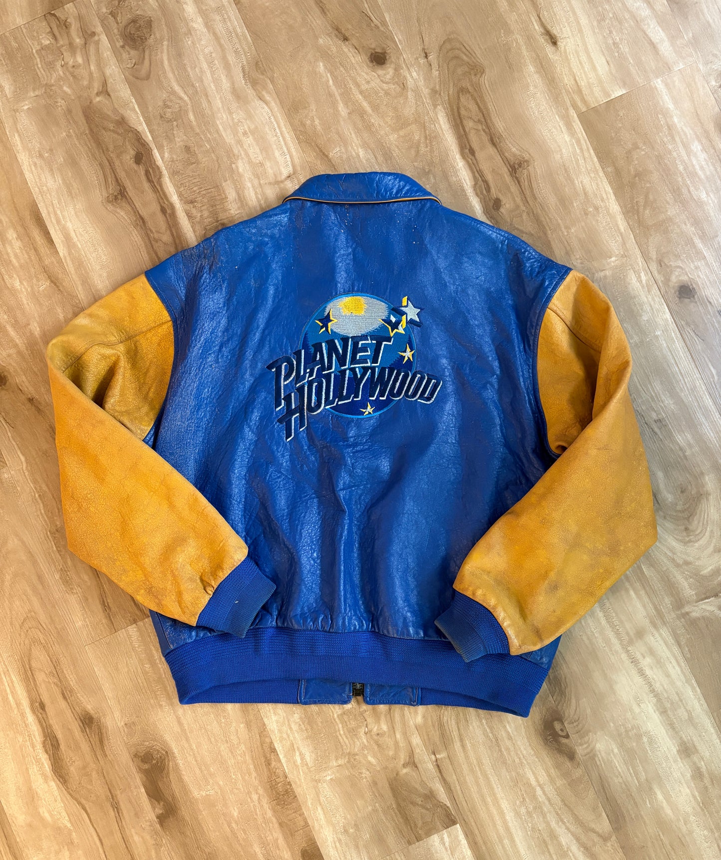 Tony Nowak Custom Planet Hollywood Genuine Leather Varsity Bomber Jacket