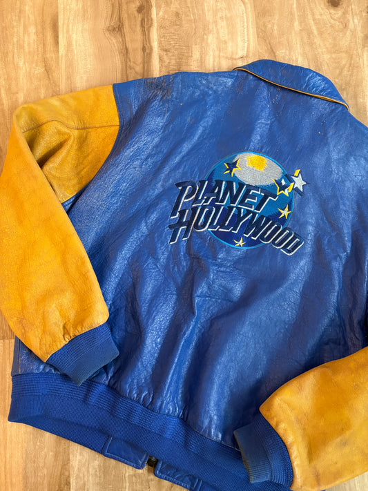 Tony Nowak Custom Planet Hollywood Genuine Leather Varsity Bomber Jacket